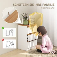 HOMCOM Set van 2 Nachttafels met 3 Lades – Modern en Functioneel voor Slaapkamer en Woonkamer(m-6)