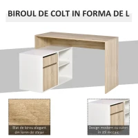 Homcom Birou Unghiular pentru Spatiu Redus(m-7)