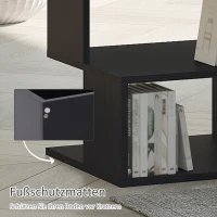 HOMCOM Beistelltisch Betttisch mit modernes Design, Couchtisch für Büro Wohnzimmer Esszimmer Arbeitszimmer, leicht zu montieren, Spanplatte, Schwarz, 40x40x43 cm(m-6)