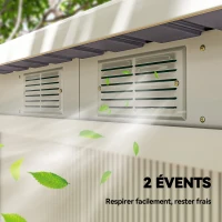 Outsunny Gartenhaus 3,6 m² Geräteschuppen aus verzinktem Stahl 280 x 130 x 172 cm, Hellgrau(m-4)