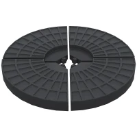 Outsunny 4 PCs 70KG Portable Round Parasol Base - Umbrella Cross Stand Weights Holder, Sand or Water Filled, Outdoor Garden Patio(m-10)