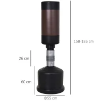 HOMCOM Standing Punching Bag Dummy Training Partner Punching Bag 158-186 cm Height Adjustable NEW Black+Brown(m-3)