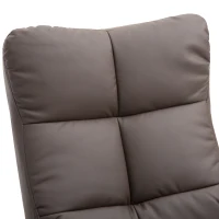 HOMCOM Relax Armchair with Footstool, Storage, Padded TV Chair with Reclining Function, 360° Swivel TV Chair for Bedroom, Living Room, Artificial Leather, Brown(m-4)