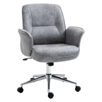 Vinsetto Office Chair with Tilt Function Desk Chair Height Adjustable Swivel Chair Ergonomic Office Chair Modern Load Capacity up to 120 kg Microfiber Light Gray 67 x 69 x 92-102 cm(m-5)