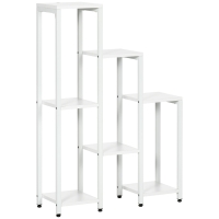 Outsunny Flower Stand, Plant Stand, 7 Levels, for Indoor and Outdoor Areas, Steel, White, 65 x 23 x 94.5cm