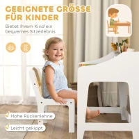 AIYAPLAY Kinder schrijftafelset met opbergruimte, open vakken, stoel, 3-8 jaar, hout(m-6)
