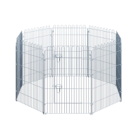 PawHut Puppy Playpen Puppy Enclosure Puppy Fence Playpen for Animals 8-Piece W63 x H91 cm