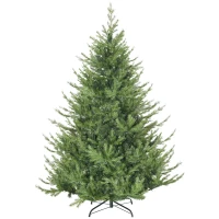 HOMCOM Christmas Tree, Artificial Fir Tree, Realistic Appearance, Quick Assembly, Plastic, Green, 136 x 136 x 180cm(m-7)