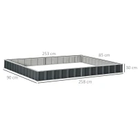 Outsunny 645L Metal Raised Garden Bed, DIY Large Steel Planter Box, No Bottom w/ A Pairs of Glove for Backyard, Patio to Grow Vegetables, Herbs, and Flowers, 258cmx90cm(m-3)