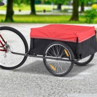 HOMCOM Foldable Bike Trailer with Coupling for Up to 40 kg Load(m-2)