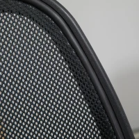 Vinsetto Drawing Chair with Footrest 5 Casters Height Adjustable Steel Mesh Fabric Black(m-3)