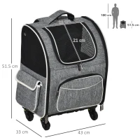 PawHut 2-in-1 Pet Carrier Oxford Fabric Gray + White + Black(m-3)