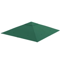 Outsunny Techo de Repuesto 300x300 cm para Cenador de Jardín Cubierta de Repuesto de Gazebo Pabellón Exterior con 8 Orificios de Drenaje y Ventilación Verde(m-11)