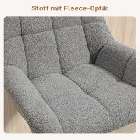 HOMCOM Barhocker 2-persoons Set Retro-Design Hoogte Verstelbaar Fleece-Look Grijs + Zwart(m-6)