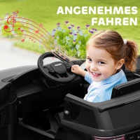 AIYAPLAY Kinder Elektrische Auto, 12V Kinderrijtuig met Afstandsbediening, LED-Verlichting, Muziek en Toeter, 3-6 Jaar, Zwart(m-5)