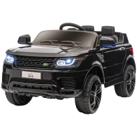 HOMCOM SUV voor elektrische auto's voor kinderen, tot 5 km/u, met veiligheidsgordel, afstandsbediening, koplampen, zwart(m-11)