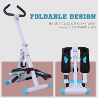 HOMCOM Stepper, Step Workout Machine with Handlebars for Aerobic Exercise Home Gym, White(m-4)