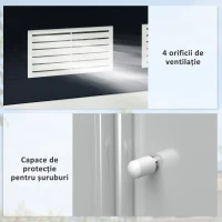 Outsunny Casuta de Gradina Depozitare Unelte din Tabla de Otel, Magazie de Gradina din Otel cu Usi glisante, 213x130x185cm, Gri(m-8)