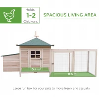 PawHut Chicken Coop Small Animal Pet Cage w/ Nesting Box Outdoor Run Backyard Wooden(m-4)