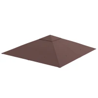 Outsunny Ersatzdach für Gartenpavillon, Polyester, 2,98 x 2,95 m, Kaffee(m-10)