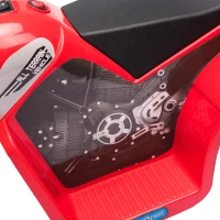 HOMCOM Moto électrique Enfant Chopper Tout-Terrain 6 V 20 W Marche AV AR 3 Roues Effets Lumineux et sonores Rouge Noir(m-10)