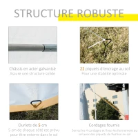 Outsunny Tente Tonnelle de Réception Jardin Chapiteau PE Imperméable Tube Acier 7.98L x 3.92l x 2.8Hm Blanc Neuf 14(m-6)