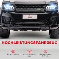 HOMCOM SUV voor elektrische auto's voor kinderen, tot 5 km/u, met veiligheidsgordel, afstandsbediening, koplampen, zwart(m-4)