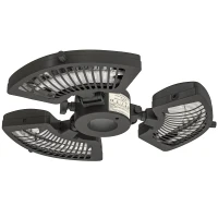 Outsunny Elektrischer Außenheizstrahler 2400 W mit 3 Heizstufen Kipp-Sicherheitsschutz für Sonnenschirm Terrasse Ø55x8 cm Schwarz(m-6)