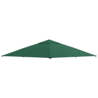 Outsunny Techo de Repuesto 300x300 cm para Cenador de Jardín Cubierta de Repuesto de Gazebo Pabellón Exterior con 8 Orificios de Drenaje y Ventilación Verde(m-1)
