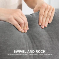 HOMCOM Fotel Relaksacyjny z Funkcją Leżenia, Kołysanie, Obrotowy z Podnóżkiem, Ciemnoszary(m-6)