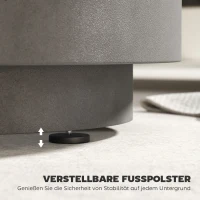 HOMCOM Buitentafel, Bijzettafel met Koeler, IJsemmer, Lichtgrijs(m-6)