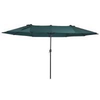 Outsunny Ombrellone Doppio 455cm x 265cm x 238cm Verde Scuro