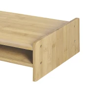 HOMCOM Bamboo Monitor Stand, Screen Riser for Laptop, Computer with Drawer and Storage Compartment, Natural(m-6)