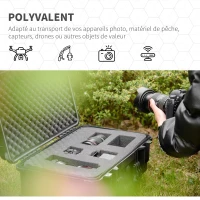 Valise antichoc - mallette d'extérieur appareil photo - mousse prédécoupée - étui rigide étanche appareil photo - PP noir(m-7)