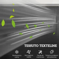 Outsunny Panchina a Dondolo da Giardino a 3 Posti in Metallo e Tessuto a Rete Traspirante, 147x70x85cm, Nero(m-6)