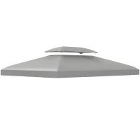 Outsunny 3x4m Gazebo Canopy Replacement Cover - 2 Tier Top Roof UV Cover for Garden Patio Outdoor Sun Awning Shelters (TOP COVER ONLY)(m-10)