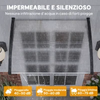 Outsunny Tettoia per Esterni Curva con Viti e Bulloni Inclusi, in Policarbonato, PP e Alluminio, 122x89x24 cm(m-5)