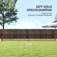 SPORTNOW Complete Pickleball-Set met Net, Standaard, Ballen, Staal, Kunststof, Rood(m-4)