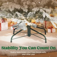 HOMCOM Künstlicher Weihnachtsbaum mit Schnee geflockt 180 cm, Weihnachtsbaum mit 1815 Zweigen, klappbarer Metallständer, grün(m-4)