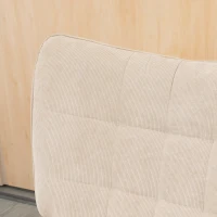 HOMCOM Poltrona com Apoio para os Pés Encosto Alto Pés em Madeira e Tecido em Veludo Cotelê para Sala Quarto Bege(m-8)