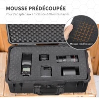Valise antichoc - mallette d'extérieur appareil photo - mousse prédécoupée - étui rigide étanche appareil photo - PP noir(m-4)