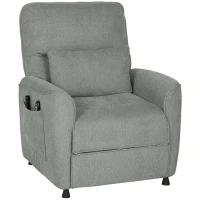 HOMCOM Fauteuil Inclinable avec Chauffage, 8 Points de Massage et 5 Modes, Tissu Chenille, Gris Foncé(m-1)