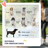 PawHut Hondenwagen voor Middelgrote Honden 2 Netramen 1 Zijtas Oxford Stof Staal Zwart(m-4)