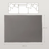 HOMCOM Teppich 200 x 140 cm Langflor-Teppich, maschinenwaschbar, rutschfest, Kunstfell, Hellgrau(m-3)