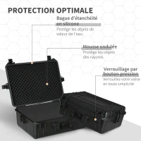 Valise antichoc - mallette d'extérieur appareil photo - mousse prédécoupée - étui rigide étanche appareil photo - PP noir(m-5)