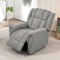 HOMCOM Cadeira de Massagem com Função de Aquecimento Cadeira Estofada com Apoio para Os Pés Bolso Lateral Cinza Escuro(m-2)