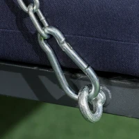 Outsunny Hollywoodschaukel Gartenschaukel, 3 Personen, verstellbares Sonnendach, 198 x 118 x 168 cm, Dunkelgrau(m-8)