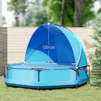 Outsunny Sonnenschutz für Pools, einfacher Aufbau, anpassbare Position, UV-Schutz, blau, 3,6 x 1,75 x 1,2 m(m-3)