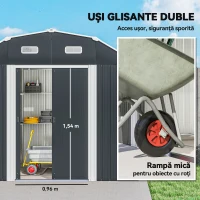 Outsunny sopron Depozitare 8×4 ft – Exterior pentru Unelte & Accesorii(m-4)