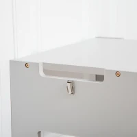 HOMCOM Scala Montessori 3 in 1 per Bambini con 1 Lavagna e Bordi Alti di Sicurezza, in Legno, 42x44x86 cm, Grigio(m-4)